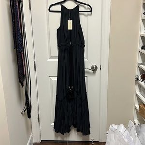 NWT Black Ramy Brook Khloe Cutout Midi Dress in Medium